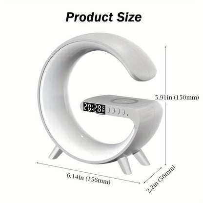 (free home deliver) Multifunctional Lamp With Bluetooth Speaker Wireless Charger Sunrise Wake-up & Alarm Clocky