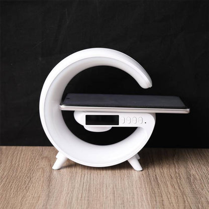 (free home deliver) Multifunctional Lamp With Bluetooth Speaker Wireless Charger Sunrise Wake-up & Alarm Clocky