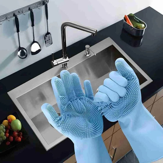 (Free Shipping) Automatic Silicon Dish Washing Gloves - Effortless cleaning