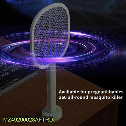(Free Shipping) Electric Mosquito Swatter White ABS Plastic - 1 PC