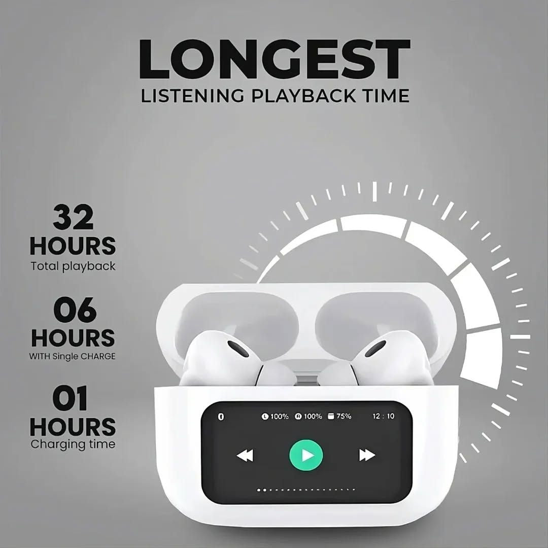 Airpods Pro A9 ANC ENC Double Dark Noise Reduction Bluetooth Wireless Earbuds With Battery Display Touch Control For Android And IOS