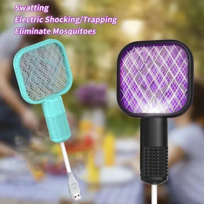 (Free Shipping) Electric Mosquito Swatter White ABS Plastic - 1 PC