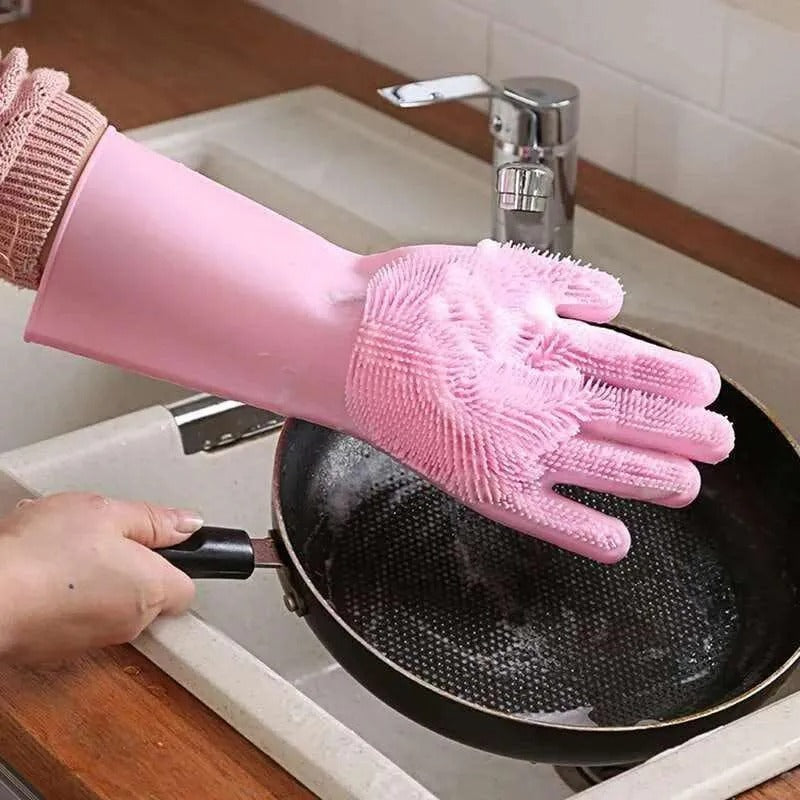 (Free Shipping) Automatic Silicon Dish Washing Gloves - Effortless cleaning