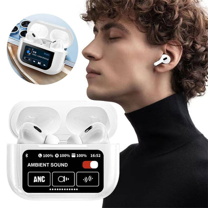Airpods Pro A9 ANC ENC Double Dark Noise Reduction Bluetooth Wireless Earbuds With Battery Display Touch Control For Android And IOS